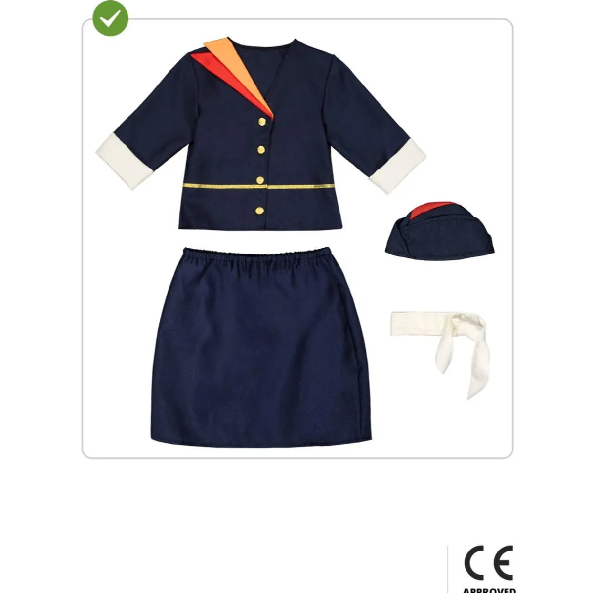 Disfraz de azafata de vuelo para niña 10-12 años*Funidelia Online