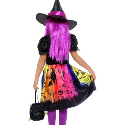 Disfraz de bruja encantada con vestido impreso, sombrero y bolso para fiestas*RUBIE'S Discount