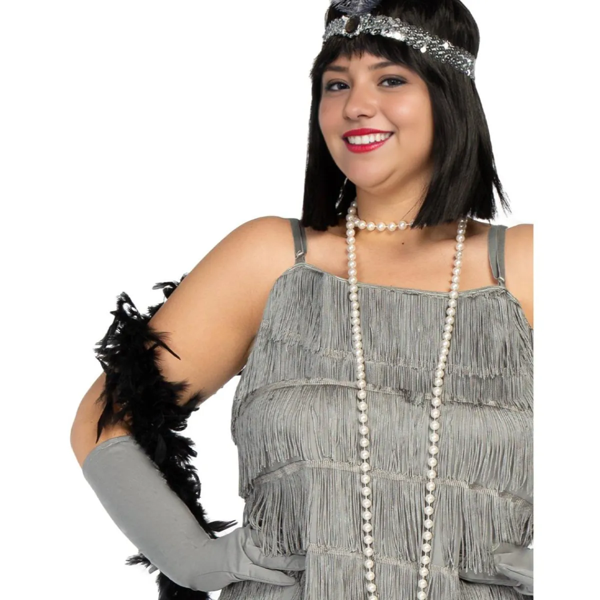 Disfraz de charlestón años 20 plateado XL*Funidelia Clearance