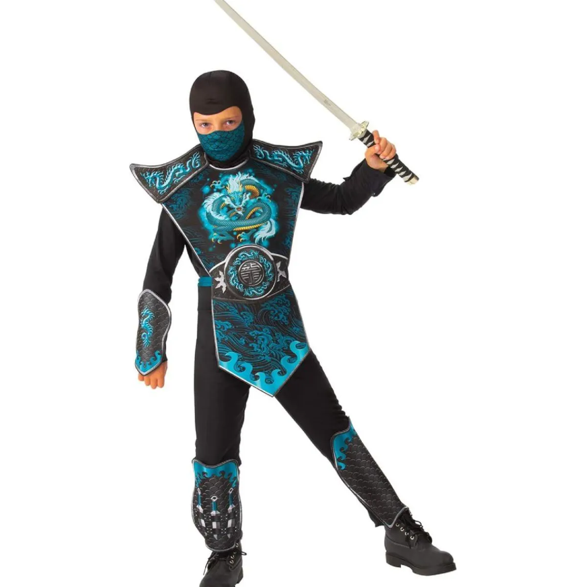 Best Disfraz de Ninja Dragón Azul talla L (7-8 años) Disfraces|Halloween