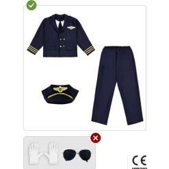 Outlet Disfraz de piloto de aviones para niño 7-9 años Halloween|Disfraces
