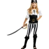 Disfraz de pirata a rayas para niña- Colección blanca y negra 7-9 años*Funidelia Online