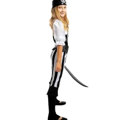 Disfraz de pirata a rayas para niña- Colección blanca y negra 7-9 años*Funidelia Online