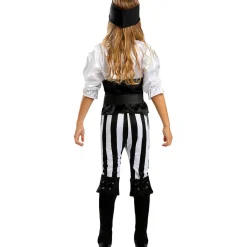 Disfraz de pirata a rayas para niña- Colección blanca y negra 7-9 años*Funidelia Online