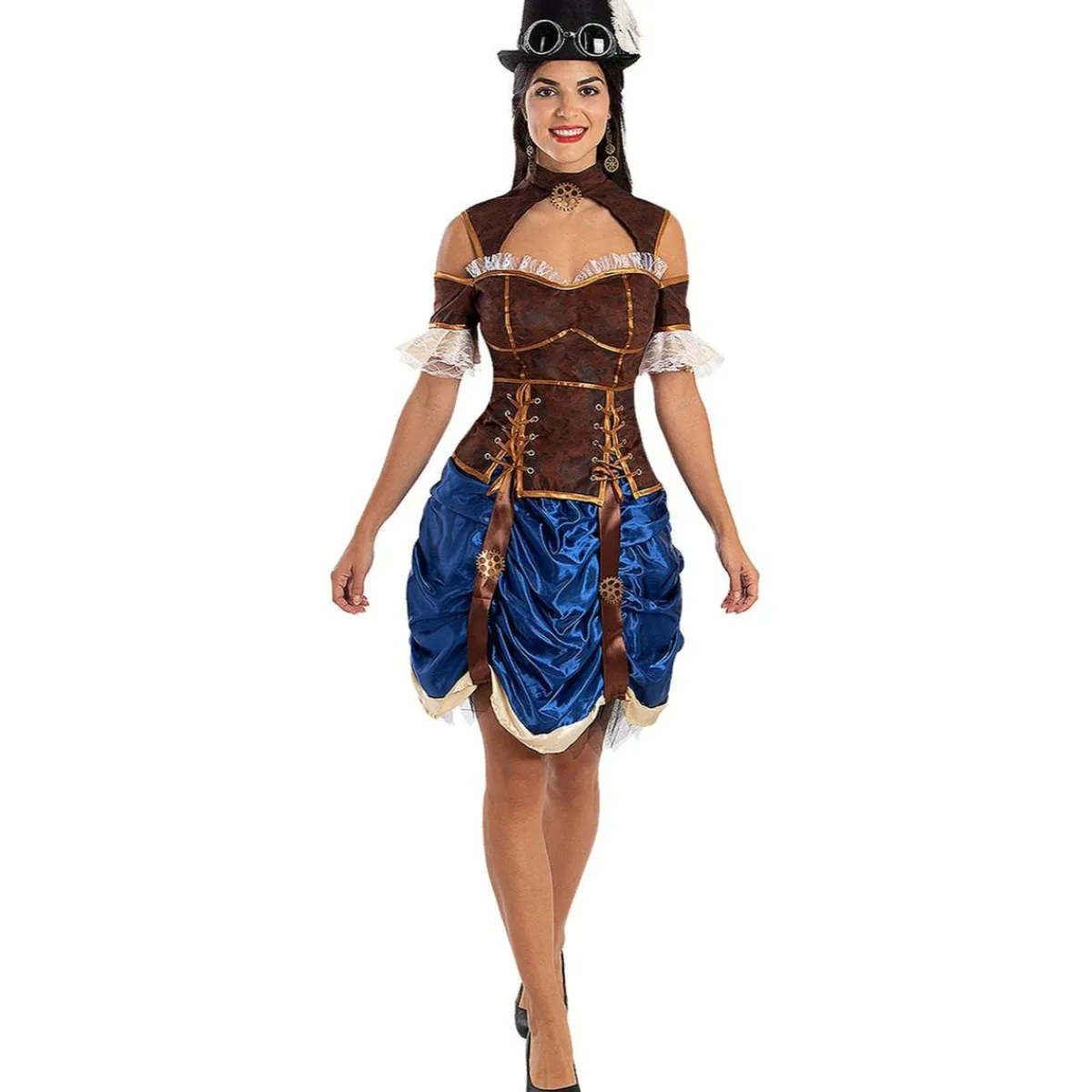 Discount Disfraz de Steampunk corto para mujer S Halloween|Disfraces