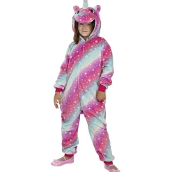 Online Disfraz de unicornio multicolor onesie para niños 10-12 años Halloween|Disfraces