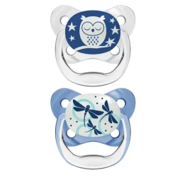 - 2 Chupetes Prevent Nocturno 0-6M Azul*DR. BROWN'S Hot