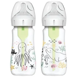 - Pack 2 Biberones Options+ Boca Ancha 270ml - Océano*DR. BROWN'S