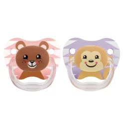 New Dr Brown's - Pack 2 Chupetes Animales 6-12 meses Rosa Biberones Y Chupetes·Chupetes