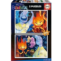 Best - Educa - Conjunto de 2 puzzles para niños con 100 piezas con imágenes Elemental | Medidas: 40 x 28 cm. Recomendado a partir de 6 años (19734) ㅤ Juegos Y Puzzles