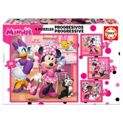 Best Educa - Minnie Mouse - Puzzle Progresivo Juguetes Educativos Y Libros|Juegos Y Puzzles