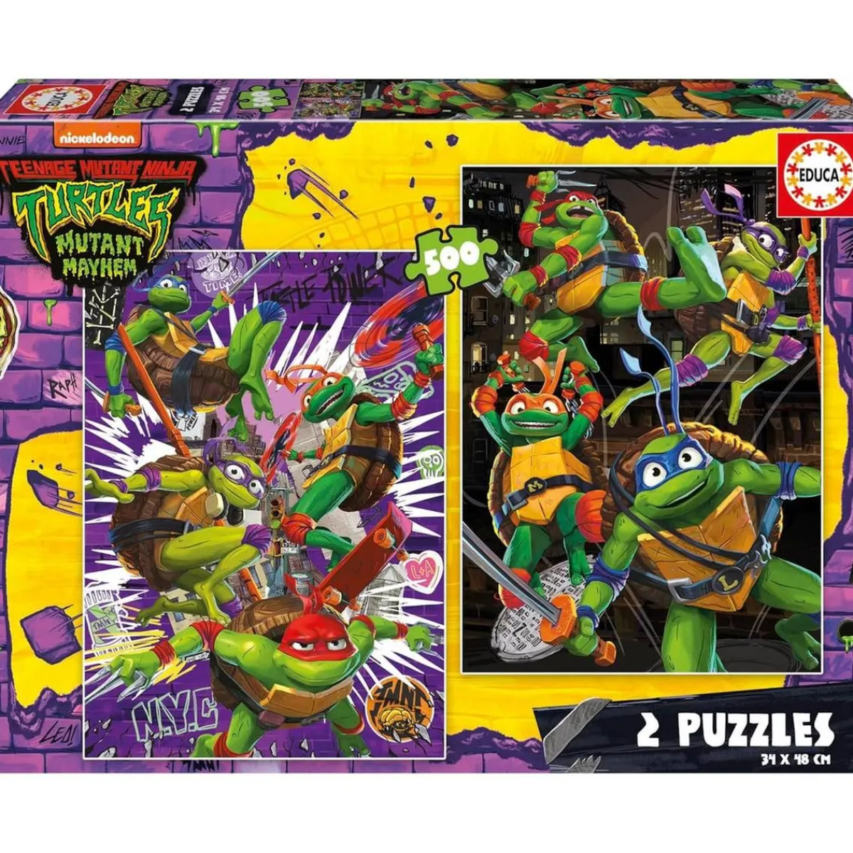 - Pack Doble Puzzle Tortugas Ninja ㅤ*EDUCA BORRAS New