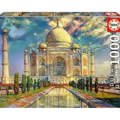 - Puzzle 1000 piezas Taj Mahal con cola Fix para montaje y colgar ㅤ*EDUCA BORRAS Online