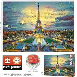 Outlet - Puzzle 500 piezas Torre Eiffel: montaje y cola Fix incluidos ㅤ Juegos Y Puzzles