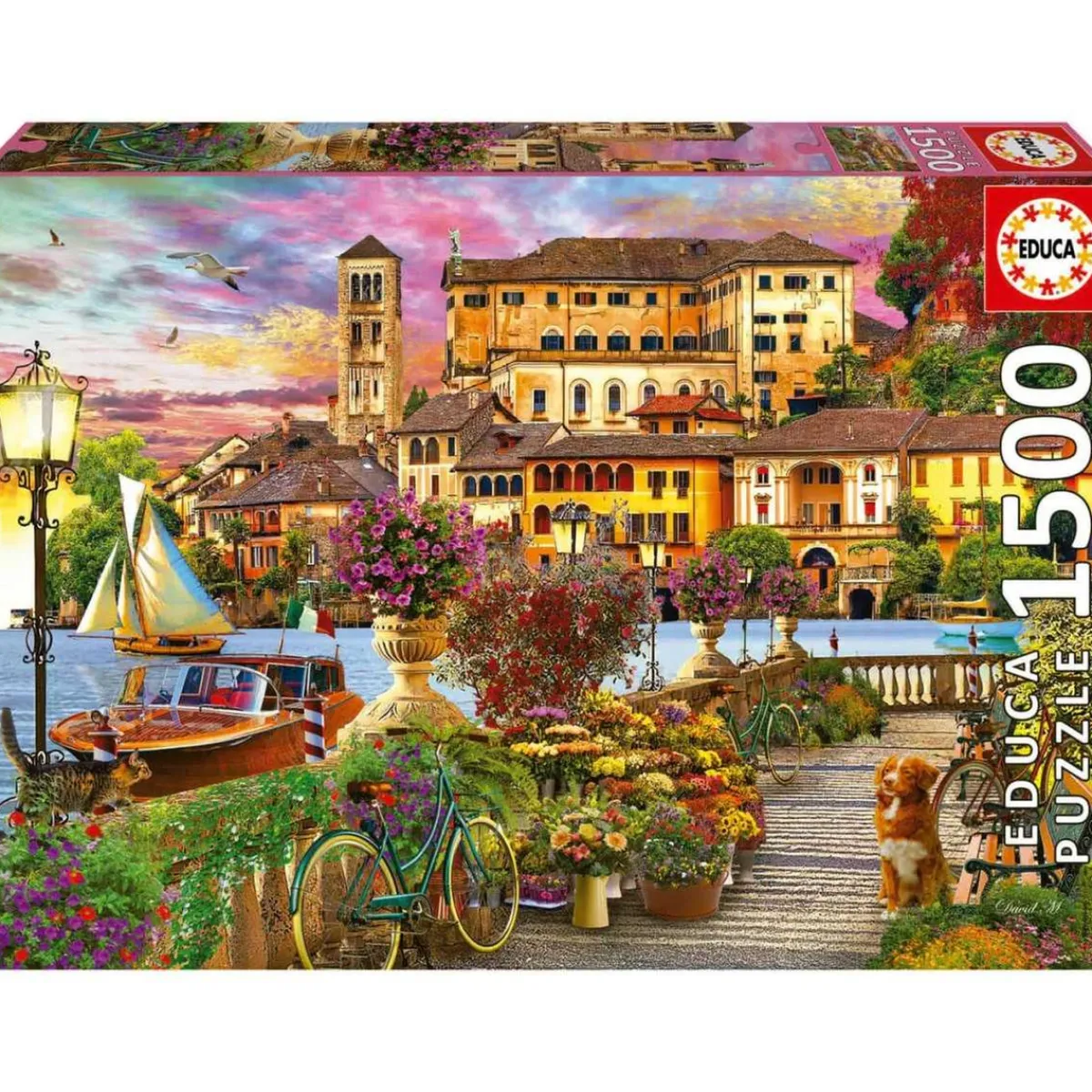 - Puzzle de 1500 piezas: Paseo Italiano, 85 x 60 cm, con cola fix para colgar ㅤ*EDUCA BORRAS New
