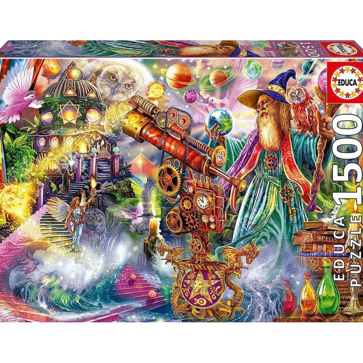 - Puzzle Hechizo de Mago 1500 piezas con cola fix ㅤ*EDUCA BORRAS Hot