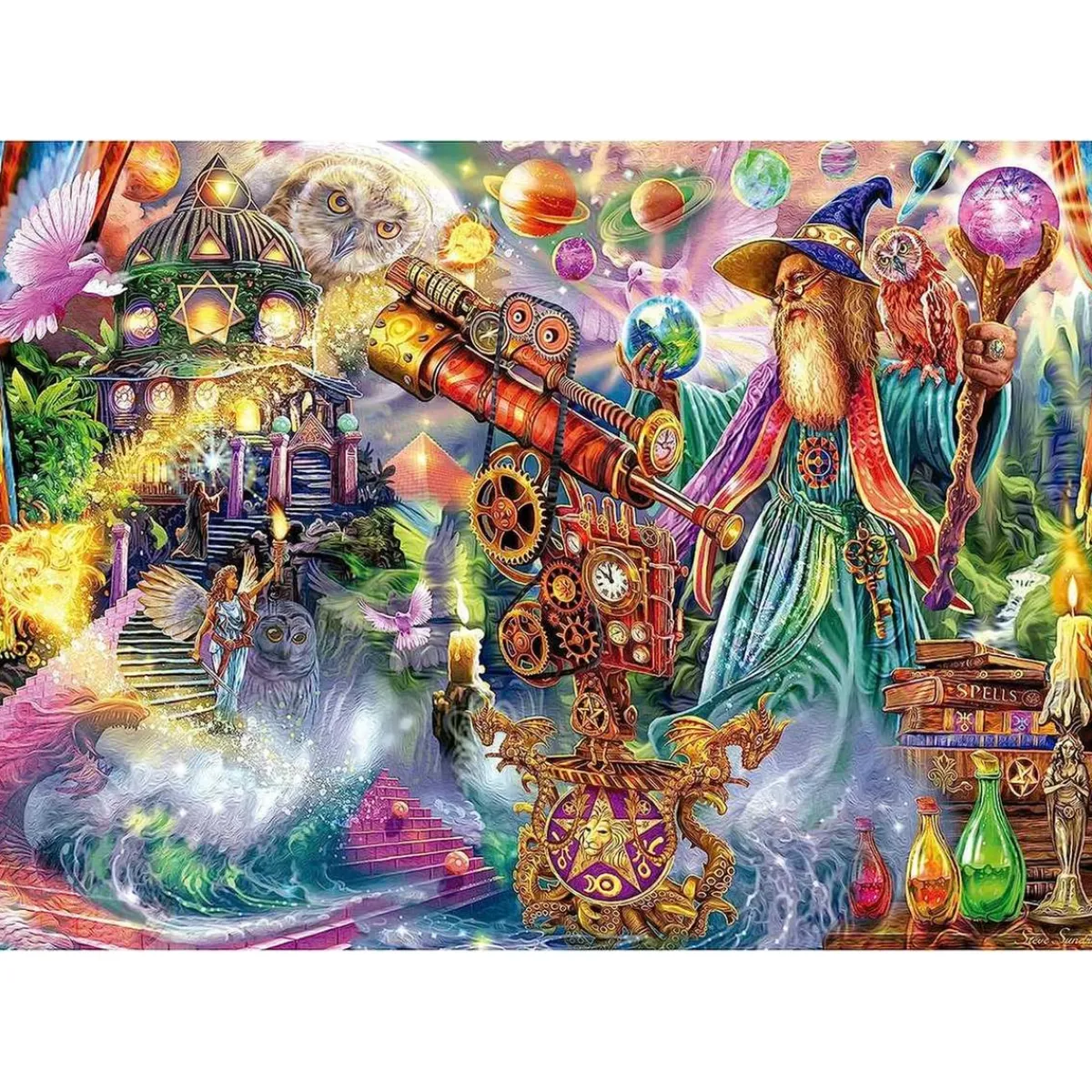 - Puzzle Hechizo de Mago 1500 piezas con cola fix ㅤ*EDUCA BORRAS Hot