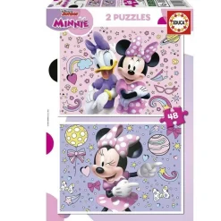 - Set de 2 Puzzles Minnie: 48 piezas cada uno, 28x20 cm montados ㅤ*EDUCA BORRAS Discount