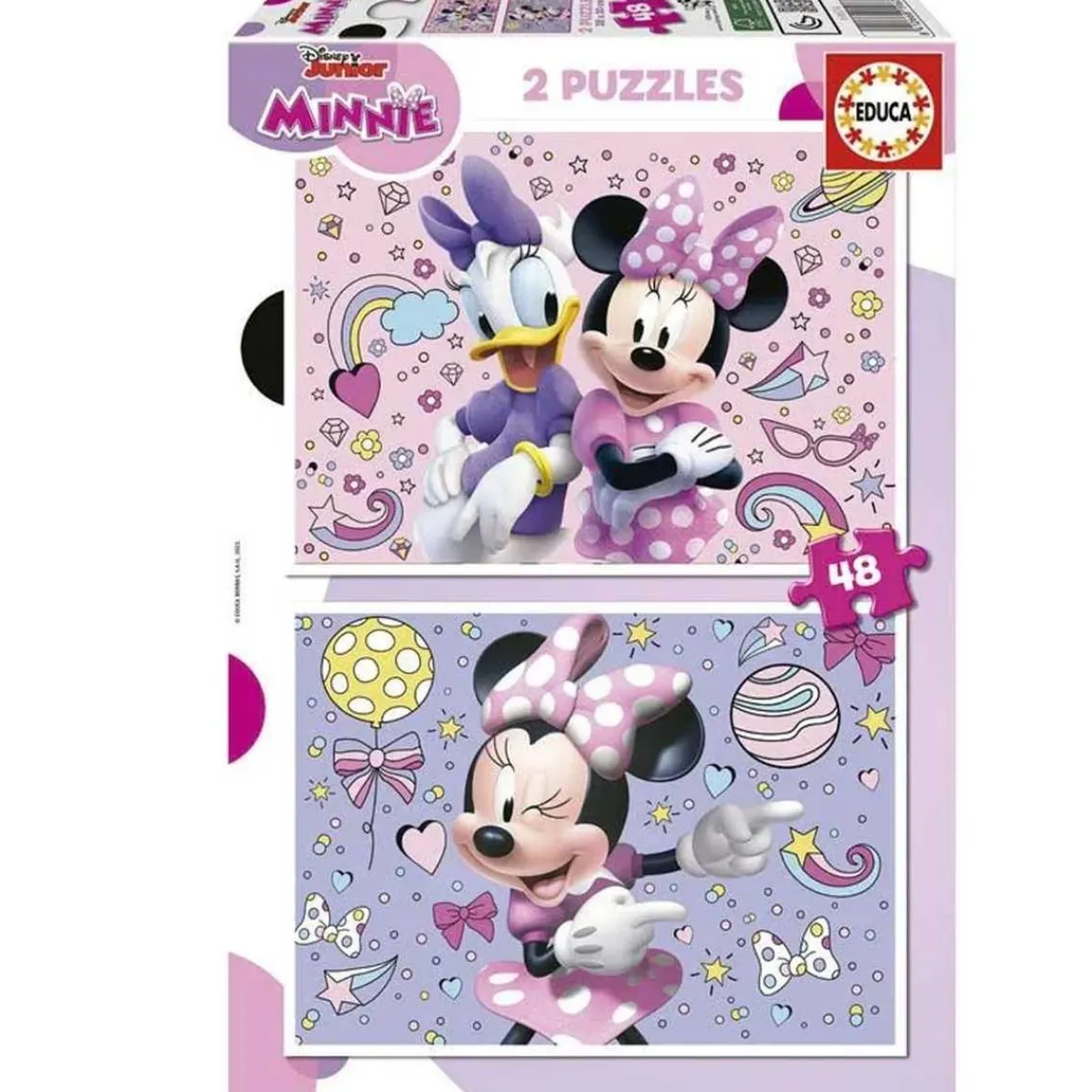 - Set de 2 Puzzles Minnie: 48 piezas cada uno, 28x20 cm montados ㅤ*EDUCA BORRAS Discount