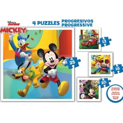 Clearance Educa Borrás - Pack 4 puzzles progresivos Mickey and Friends Juegos Y Puzzles