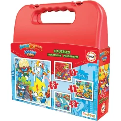 Educa Borrás - SuperThings - Maleta con 4 puzzles progresivos*EDUCA BORRAS Online