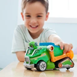 Best Energía - Patrulla Canina - Camión de reciclaje de juguete con figura de acción Rocky, luces y sonidos ㅤ Coleccionables Y Mini Mundos