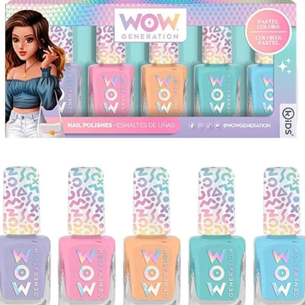 Esmalte de uñas Multicolor Pack de 5 botes Wow Generation ㅤ*RAVENSBURGER IBÉRICA New