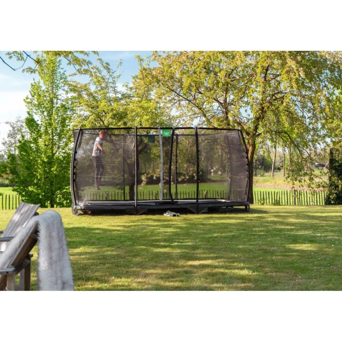 Outlet Exit - Cama elástica de suelo Allure Premium 244 x 427 cm verde Camas Elásticas