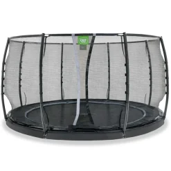 Online Exit - Cama elástica de suelo Dynamic 427 cm negro con red de seguridad Camas Elásticas