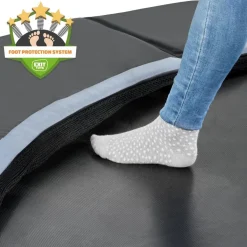 Hot Exit - Cama elástica de suelo Dynamic 305 cm negro con perímetro de seguridad Camas Elásticas