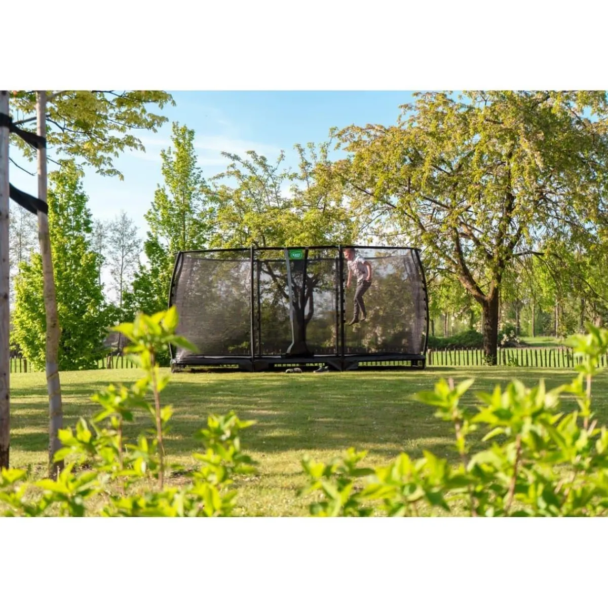 Exit - Cama elástica de suelo Allure Premium 214 x 366 cm negro Camas Elásticas