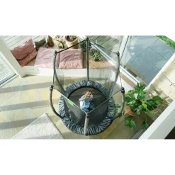 Exit - Cama elástica Junior Tiggy negro/gris con red de seguridad*Exit Toys Clearance