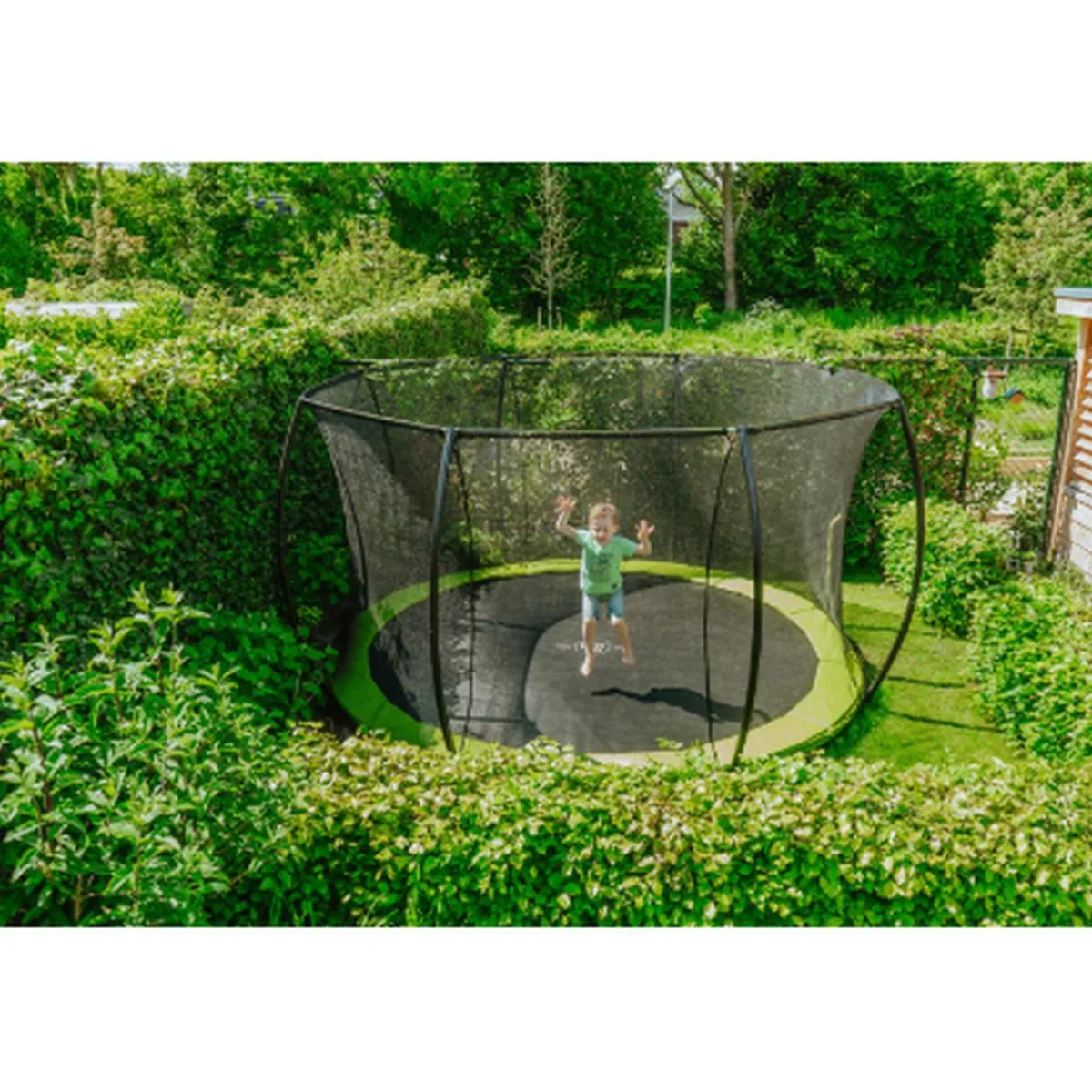 Online Exit - Cama elástica Silhouette redonda de suelo verde 366 cm Camas Elásticas