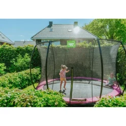 Exit - Cama elástica Silhouette redonda de suelo rosa 366 cm*Exit Toys Discount