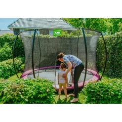 Exit - Cama elástica Silhouette redonda de suelo rosa 366 cm*Exit Toys Discount