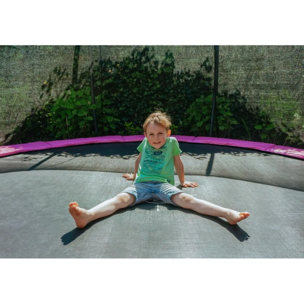 Exit - Cama elástica Silhouette redonda de suelo rosa 366 cm*Exit Toys Discount