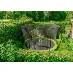 Exit - Cama elástica Silhouette redonda de suelo verde 427 cm*Exit Toys Best