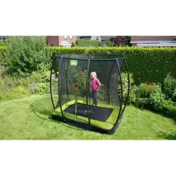 Exit - Cama elástica Silhouette rectangular de suelo verde 153 cm*Exit Toys Hot