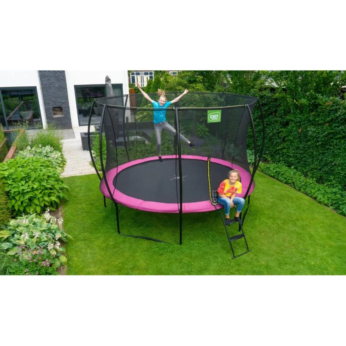 Exit - Cama elástica Silhouette redonda rosa 305 cm*Exit Toys Sale