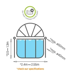 EXIT - Cúpula de piscina redonda 244 cm*Exit Toys Discount