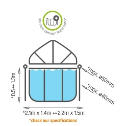 Outlet EXIT - Cúpula de piscina rectangular 220 cm Piscinas|Juguetes De Verano