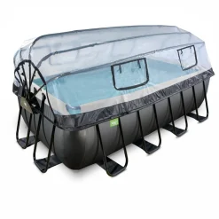 Discount Exit - Piscina Black Leather 400 x 200 x 122 cm con filtro de arena y cúpula Piscinas|Juguetes De Verano