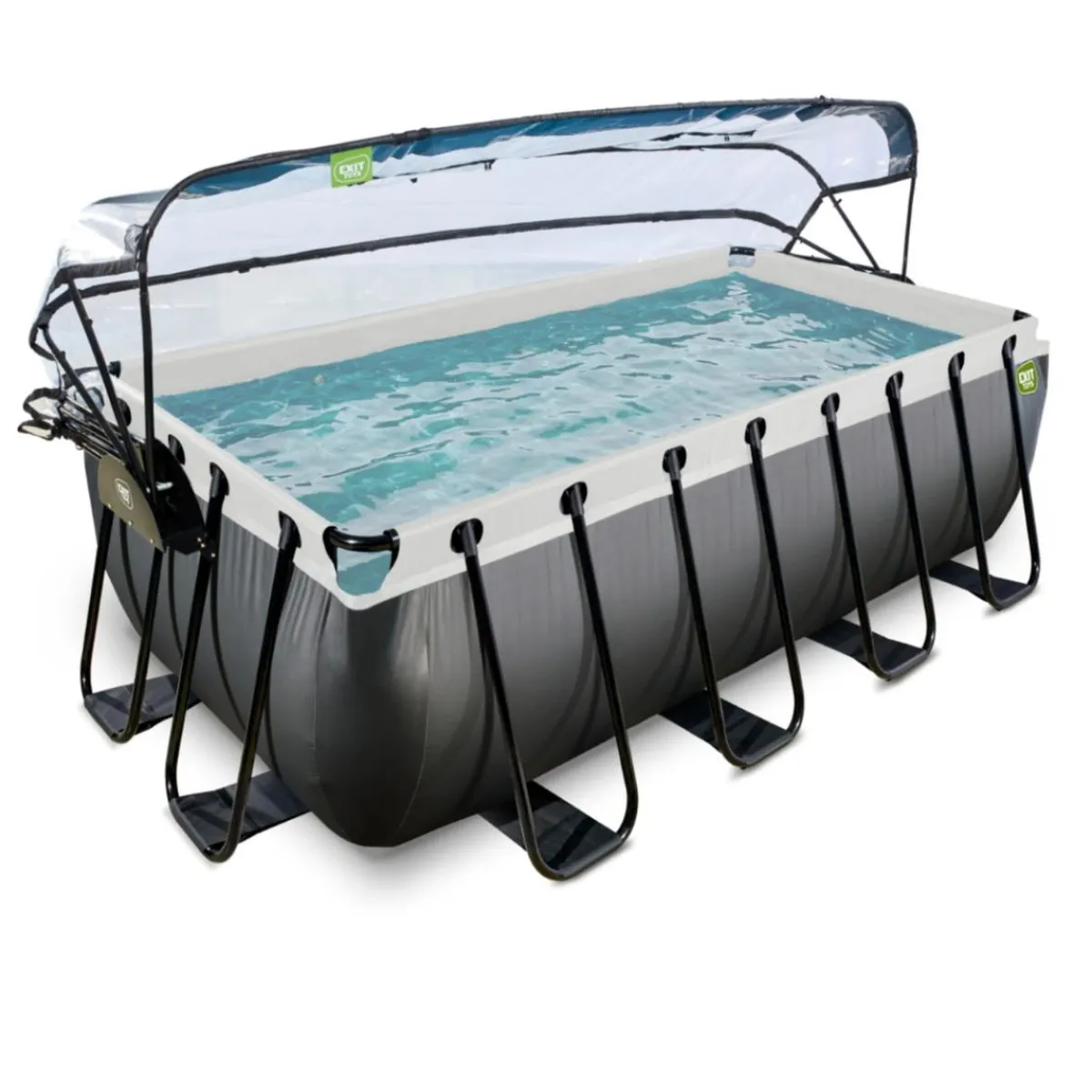 Discount Exit - Piscina Black Leather 400 x 200 x 122 cm con filtro de arena y cúpula Piscinas|Juguetes De Verano