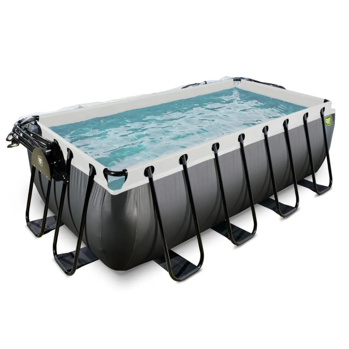 Discount Exit - Piscina Black Leather 400 x 200 x 122 cm con filtro de arena y cúpula Piscinas|Juguetes De Verano
