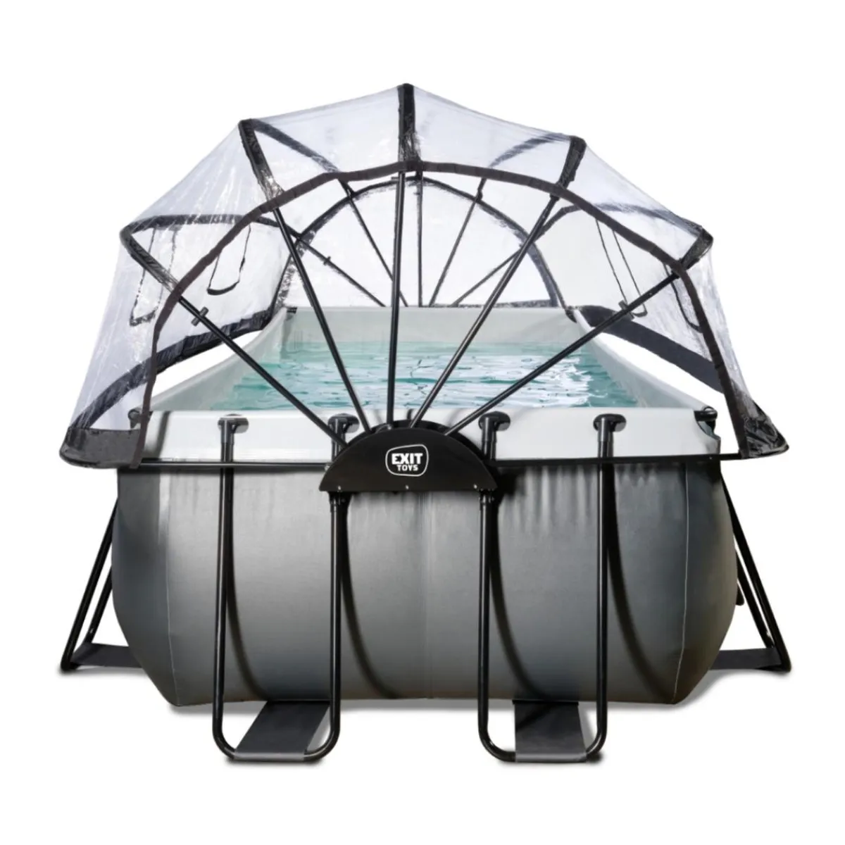Discount Exit - Piscina Black Leather 400 x 200 x 122 cm con filtro de arena y cúpula Piscinas|Juguetes De Verano