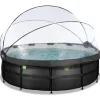 Sale Exit - Piscina Black Leather diámetro 450 x 122 cm con filtro de arena, cúpula y bomba de calor Piscinas|Juguetes De Verano