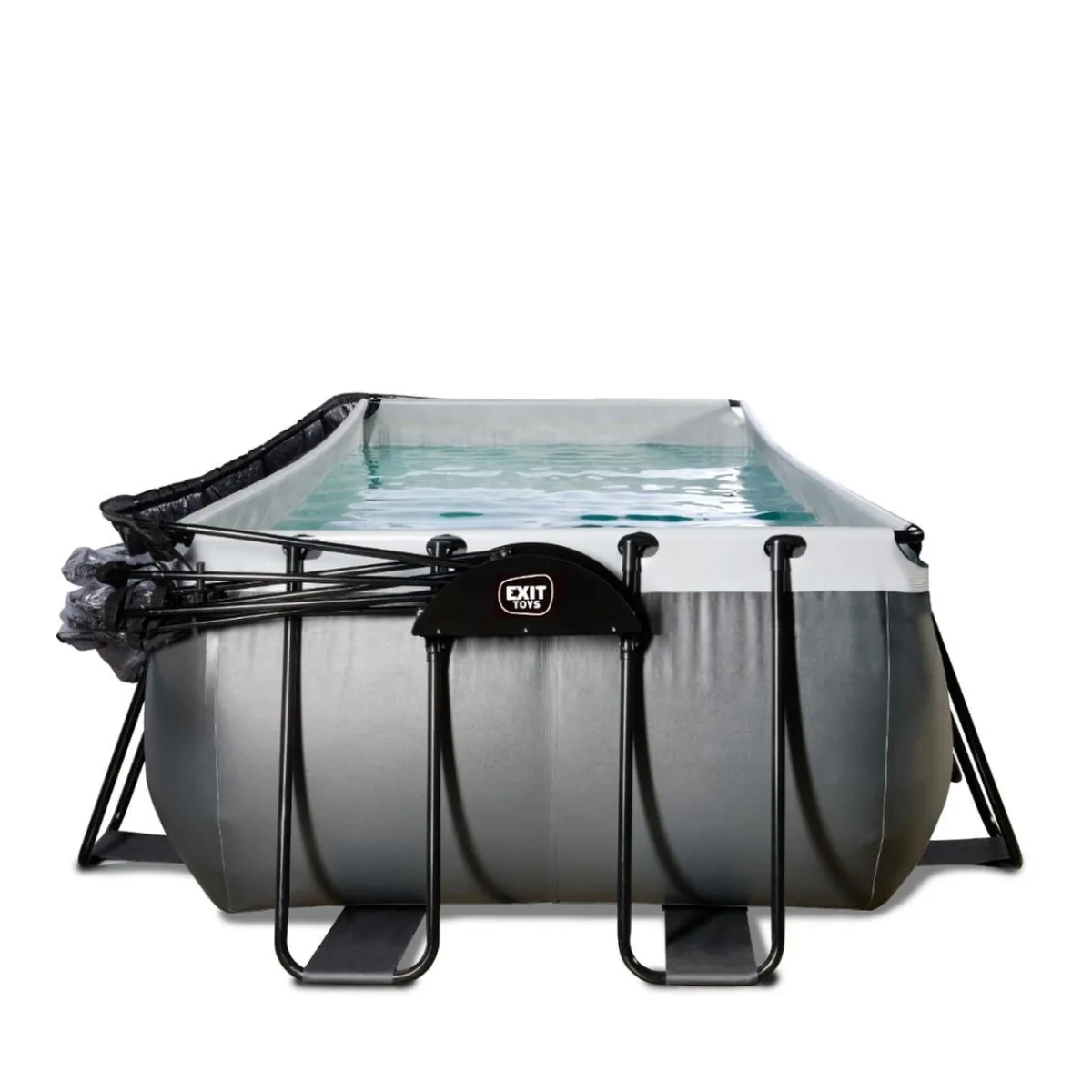 Exit - Piscina Black Leather 540 x 250 x 100 cm con filtro de arena, cúpula y bomba de calor*Exit Toys Outlet