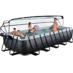 Exit - Piscina Black Leather 540 x 250 x 100 cm con filtro de arena y cúpula*Exit Toys Discount