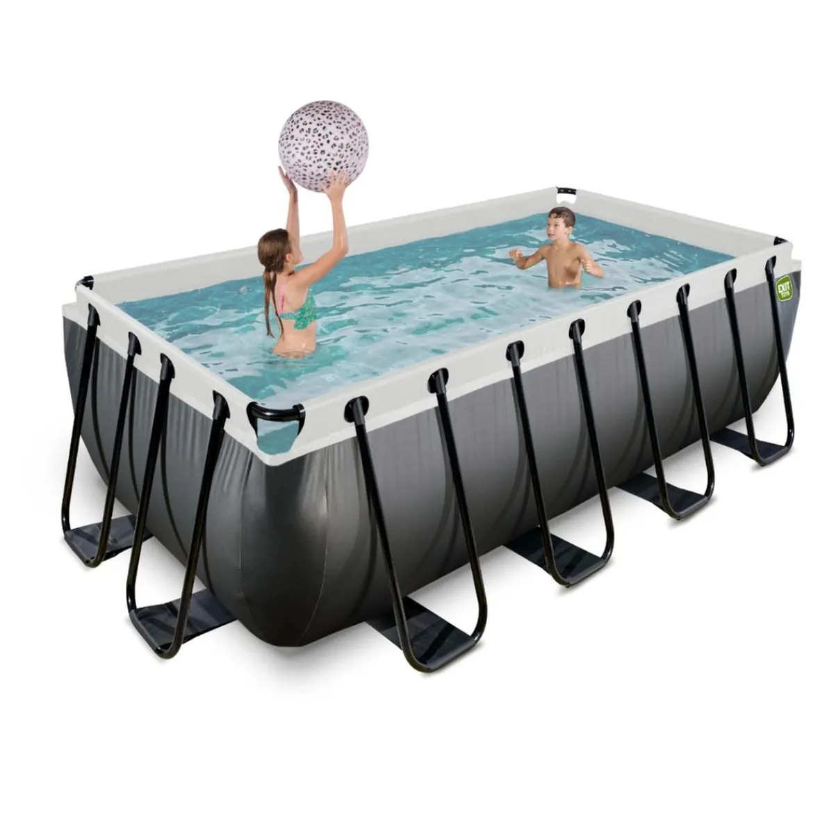 New Exit - Piscina Black Leather 400 x 200 x 122 cm con filtro de arena Piscinas|Juguetes De Verano