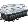 Exit - Piscina Black Leather 540 x 250 x 122 cm con filtro de arena, cúpula y bomba de calor*Exit Toys Online